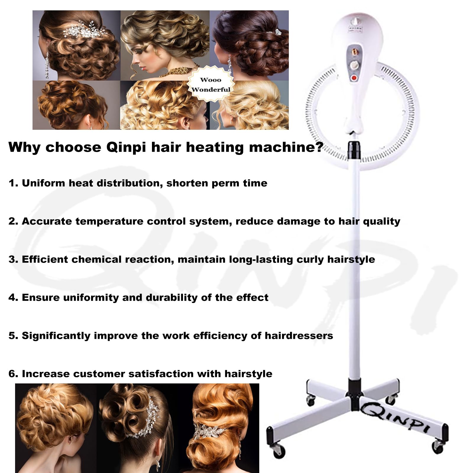 Friseurheizung mit Ständer, 360° drehbar, Haarsalon-Farbprozessor, Dauerwellen-Styling, Temperatur- und Höhenverstellbar, für Salon, Spa, und Heimhaarpflege, halten Sie die Haargleichmäßigkeit und
