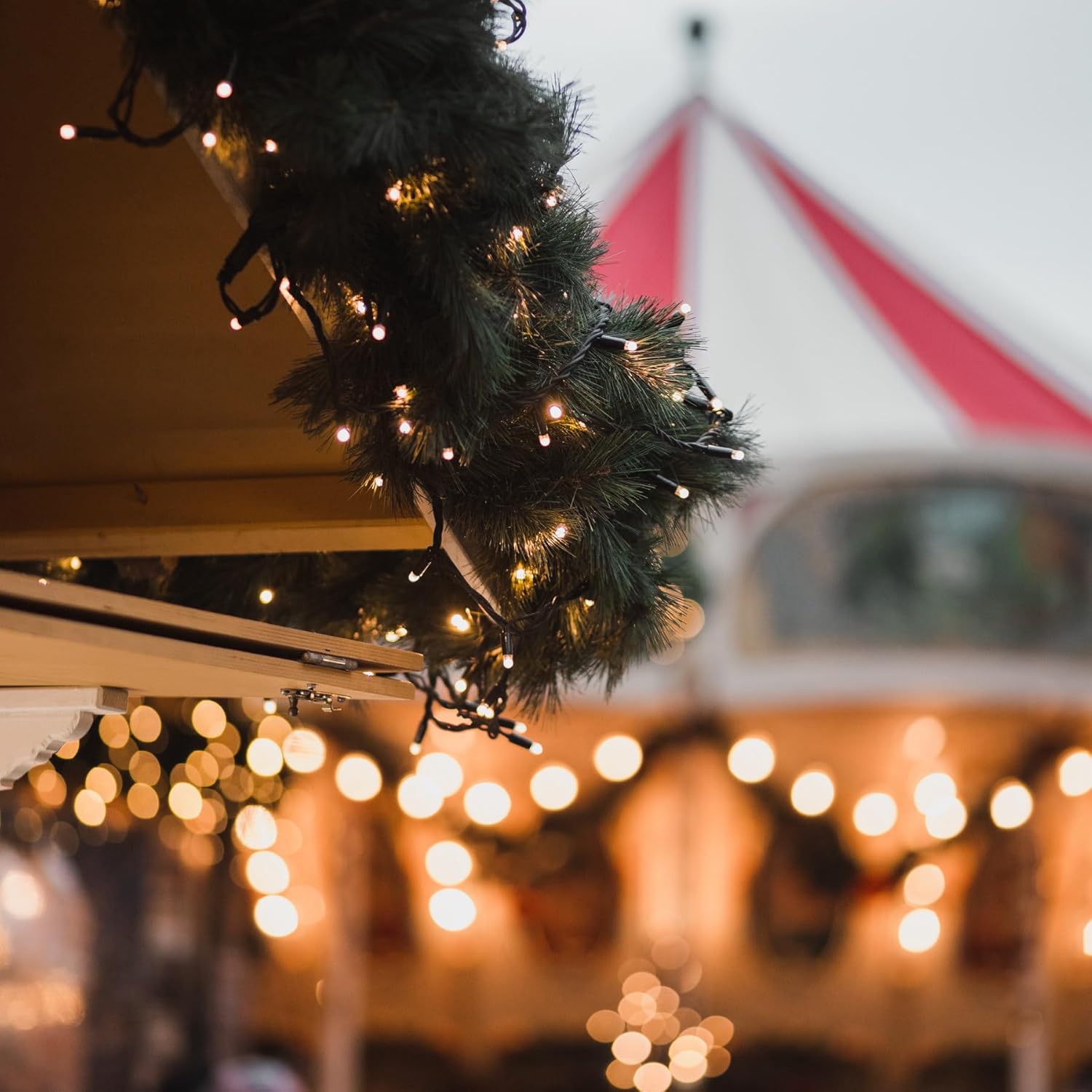 Warm White Wide Angle One-Piece LED Christmas Lights 48 Feet 140 Count, Pack of 2 Strands 70ct 5mm High Waterproof UL Certified Brown Cord String Lights