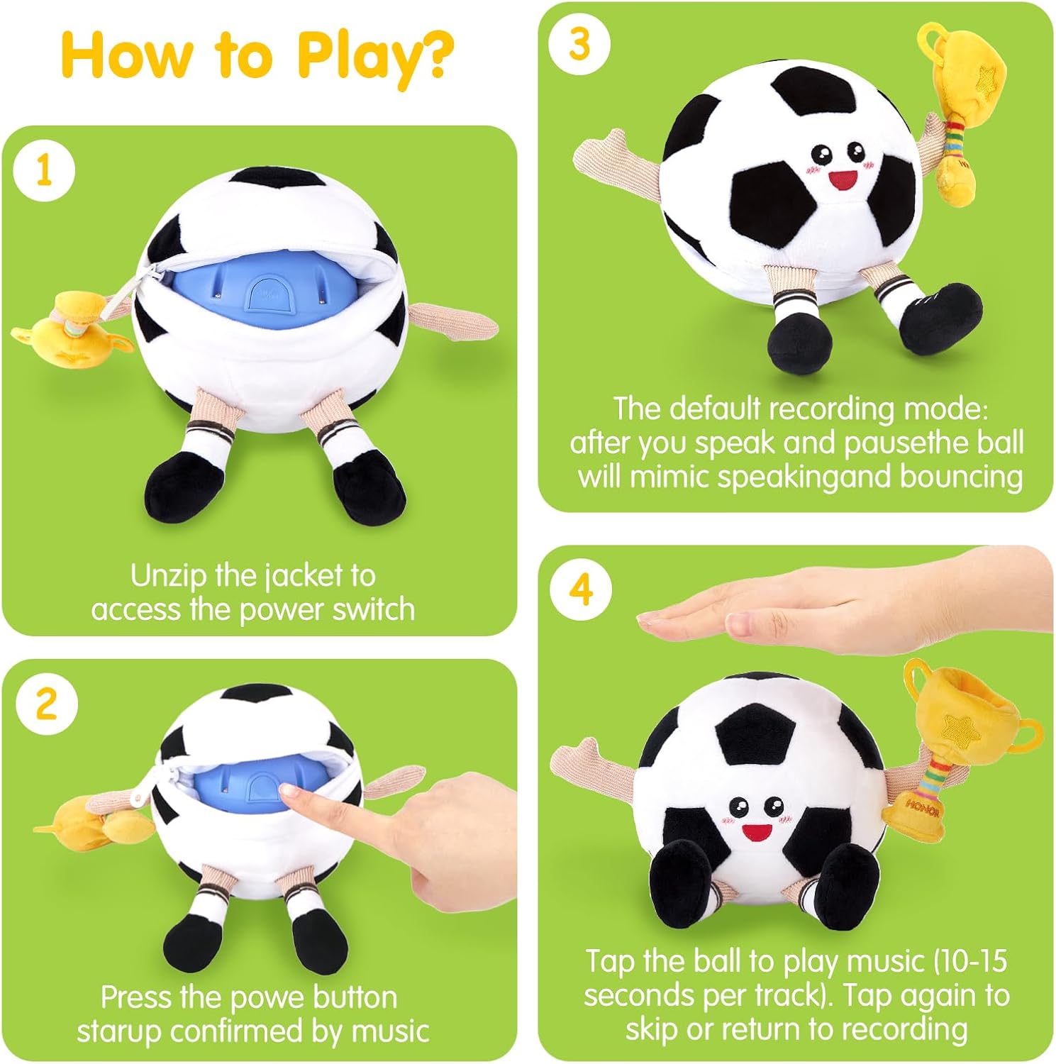 hahaland Baby Crawling Plush Toy for 6 12 18 Months – Musical Dancing Bouncing Toys, Voice Repeat Interactive Tummy Time Toy for Boys & Girls, Birthday Gift for Infants