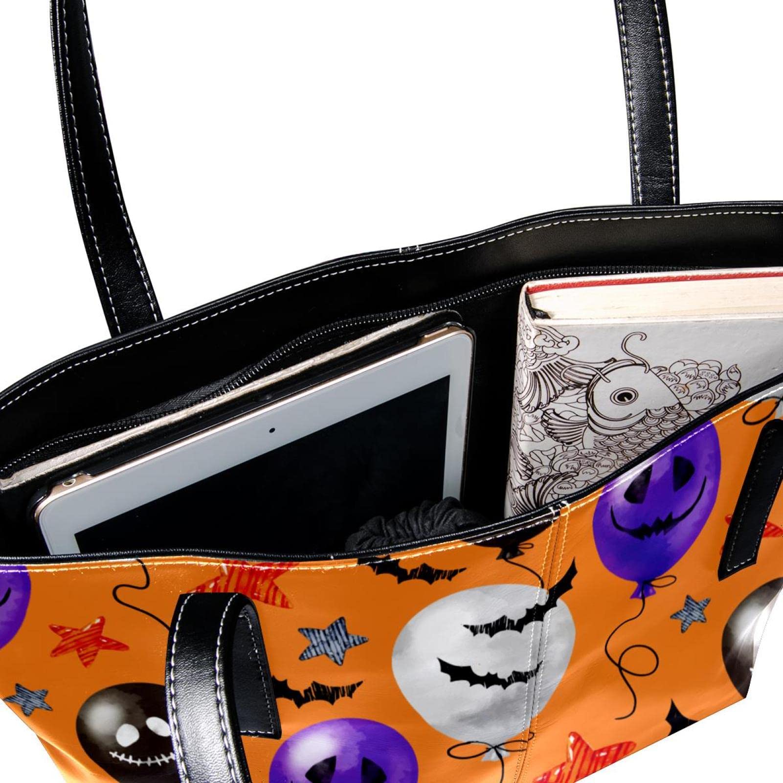 Bolso personalizado de piel sintética para el hombro, bolso de mano, bonito diseño de acuarela, globo, color naranja, Varios colores