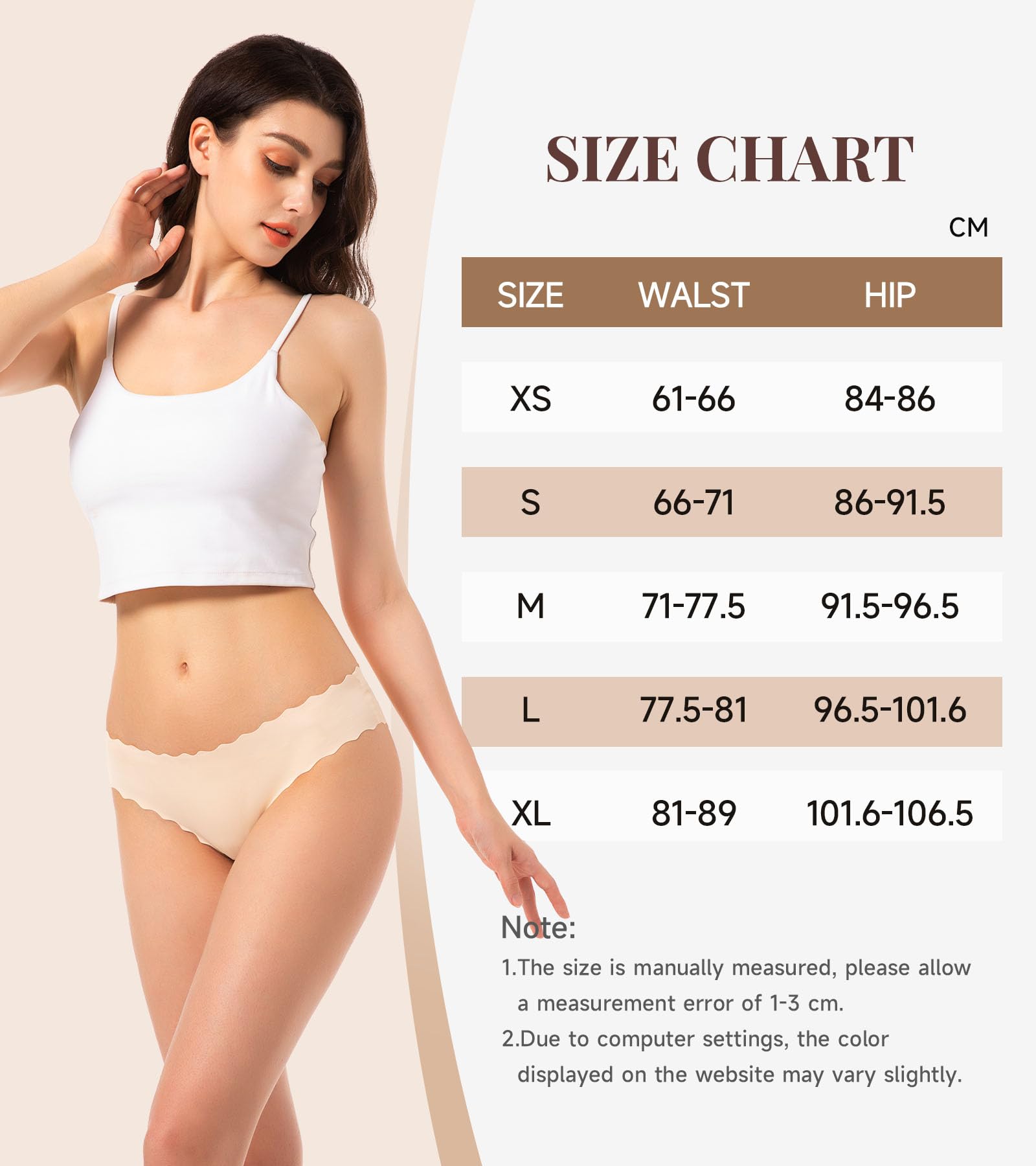 TANSTC Mutande Donna Invisibile Slip A Vita Bassa Senza Cuciture Mutande Elastico Brief Femminili Pantaloncini Pacco da 6