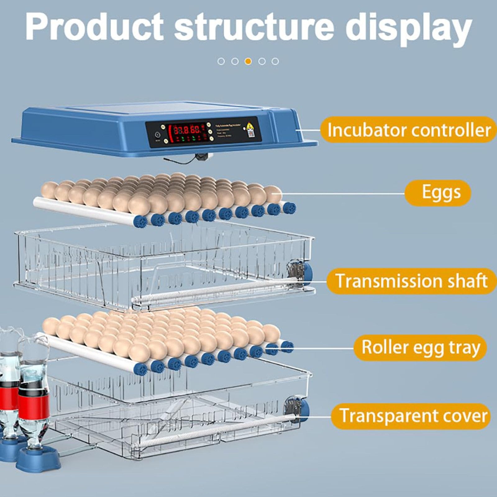 Incubadora de huevos para incubar, 64-300 huevos de giro y humidificación automáticos, para huevos de gallina, codorniz y pato