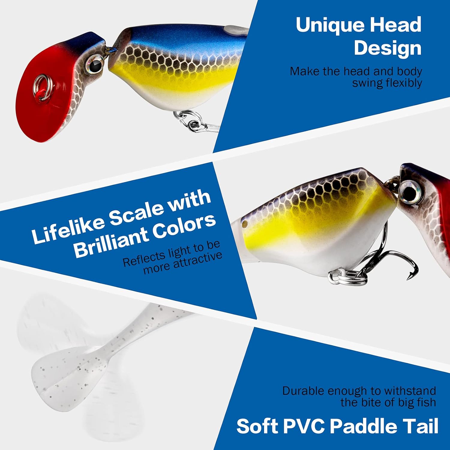 Fishing Lures for Bass, 10 Pcs Soft Swimbaits with Hidden Pre-Rigged Ultra-Sharp Hooks, Slow Sinking Fishing Baits for Saltwater and Freshwater, Trout Pike Bass Fishing Jigs with Paddle Tail : Sports & Outdoors