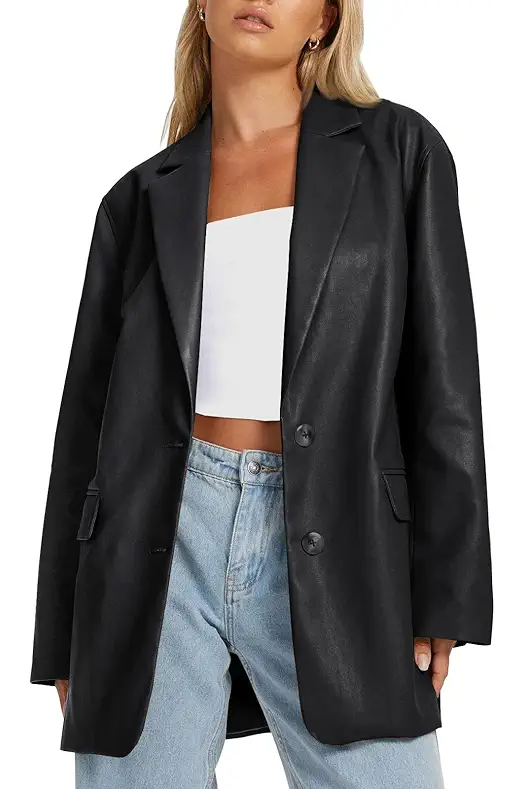 AUTOMET Womens Oversized Leather Faux Y2k Jackets Motorcycle...