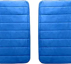 kit 2 Tapetes Para Banheiro Antiderrapante Macio Super Soft Poliester Emborrachado Facil De Limpar Tapete Antiderrapante 60x40cm - THREE BROTHERS (Tapete Azul Claro)