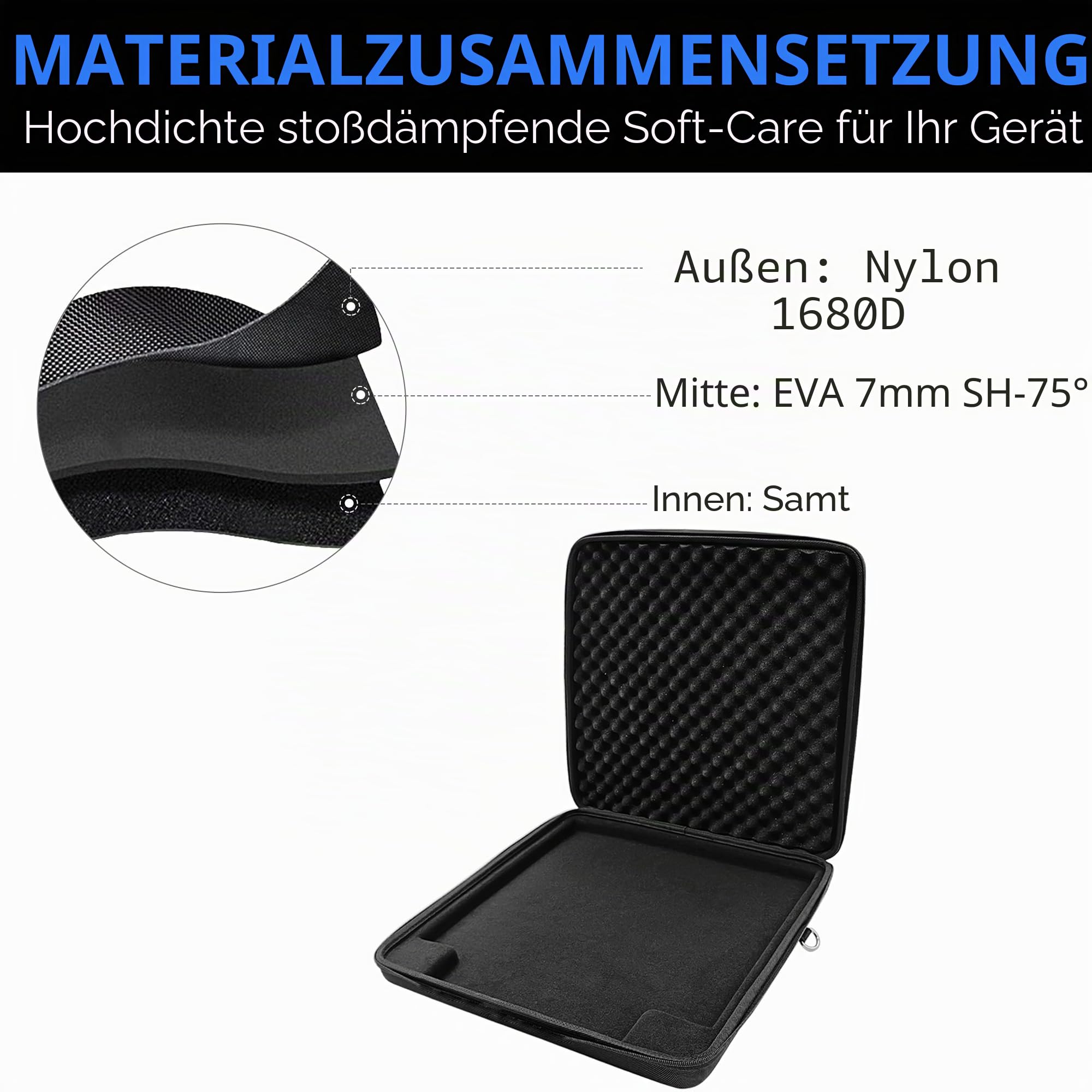 Musiin Protective Case for Audio Workstation Controller, compatible with Ableton Push 3, with Hangers, EVA-Shell and Fleecefutter for protection of the device before damage