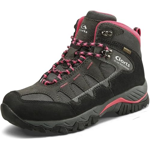 Clorts Women's Hiker Waterproof Lightweight hiking camping Boot Outdoor High-Traction Grip Backpacking Shoe