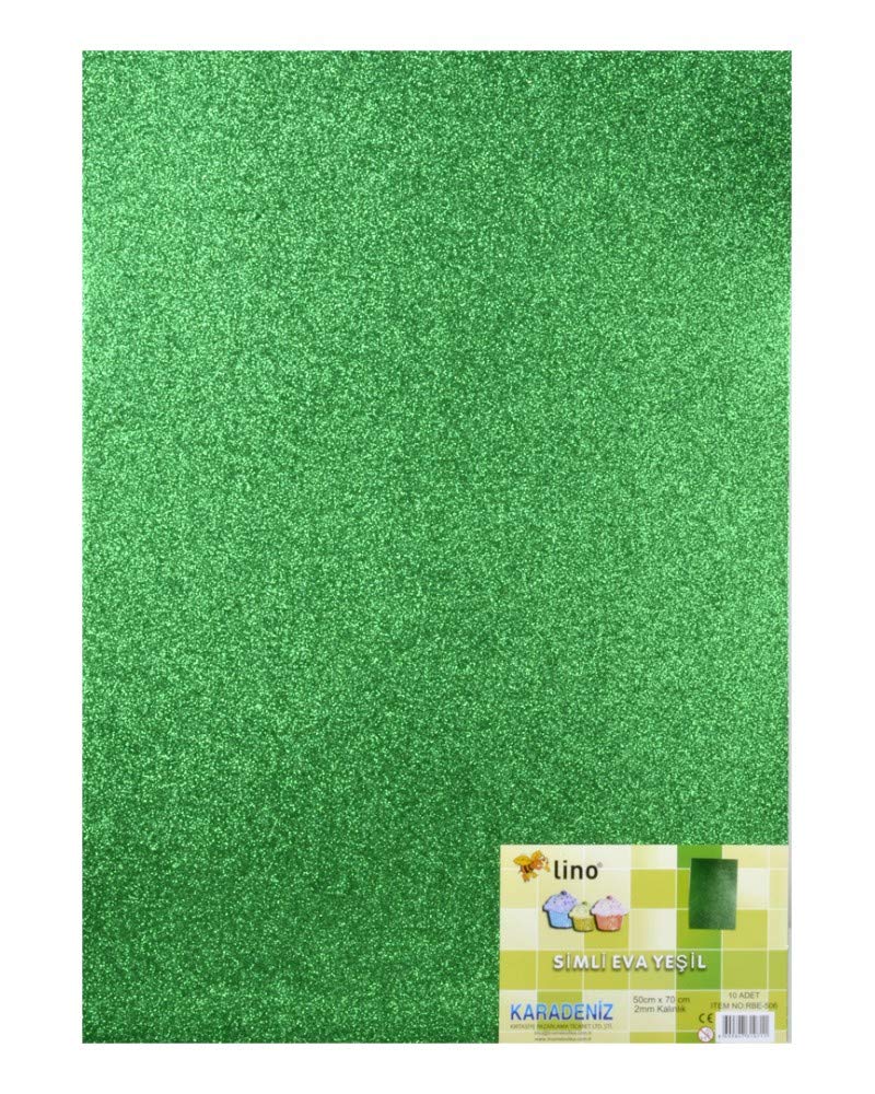 Lino Eva 50 x 70 cm Yeşil 2 mm Simli