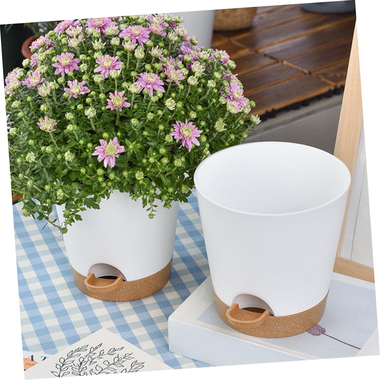 Sosoport 3stücke Teiliges Set Selbstbewässernder Blumentöpfe Mit Wasserspeicher Für Zimmerpflanzen Praktische Automatische Bewässerung Für Innenräume Und Balkone