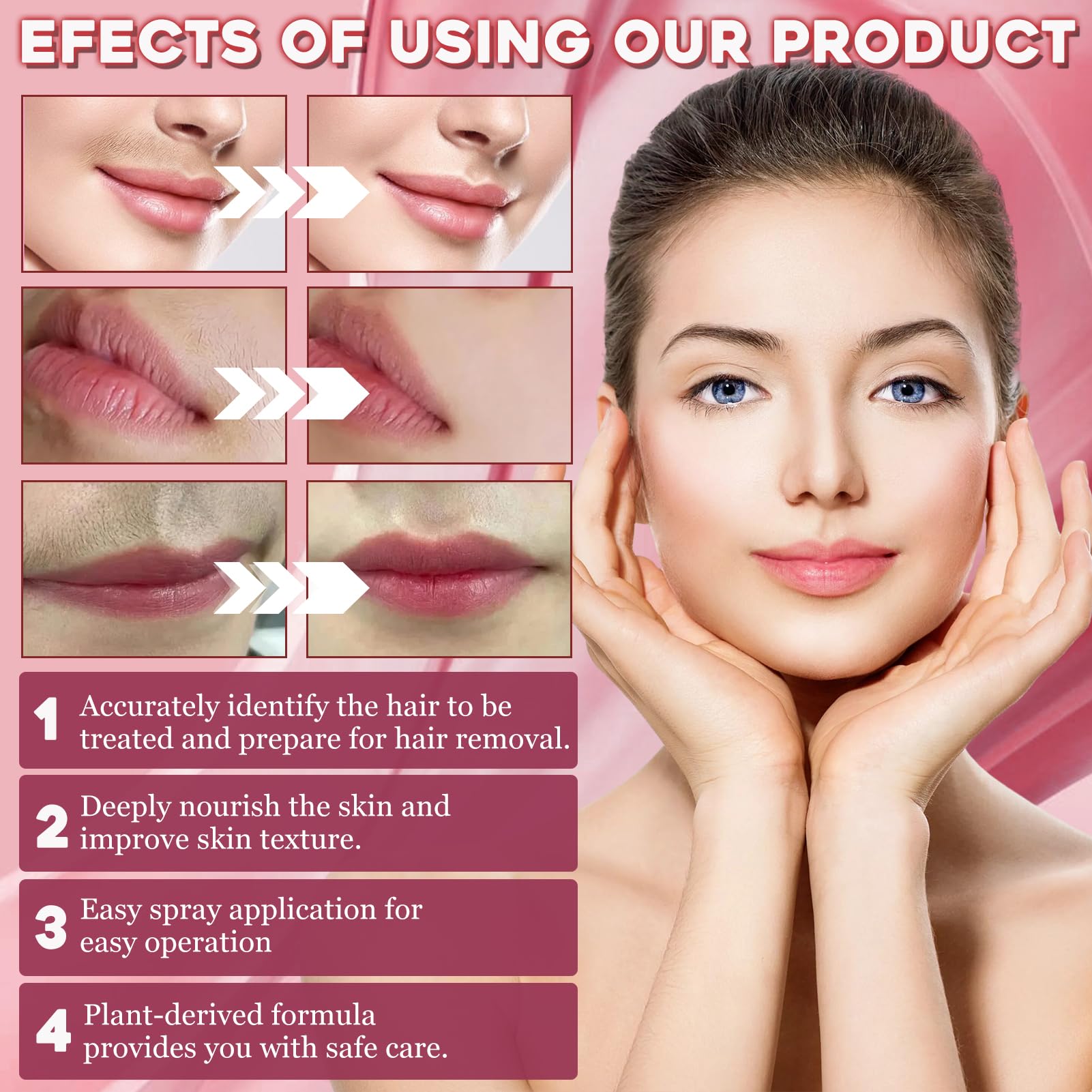 Spray identificador de cabello para afeitado facial Herramienta de dermaplaning Depilación