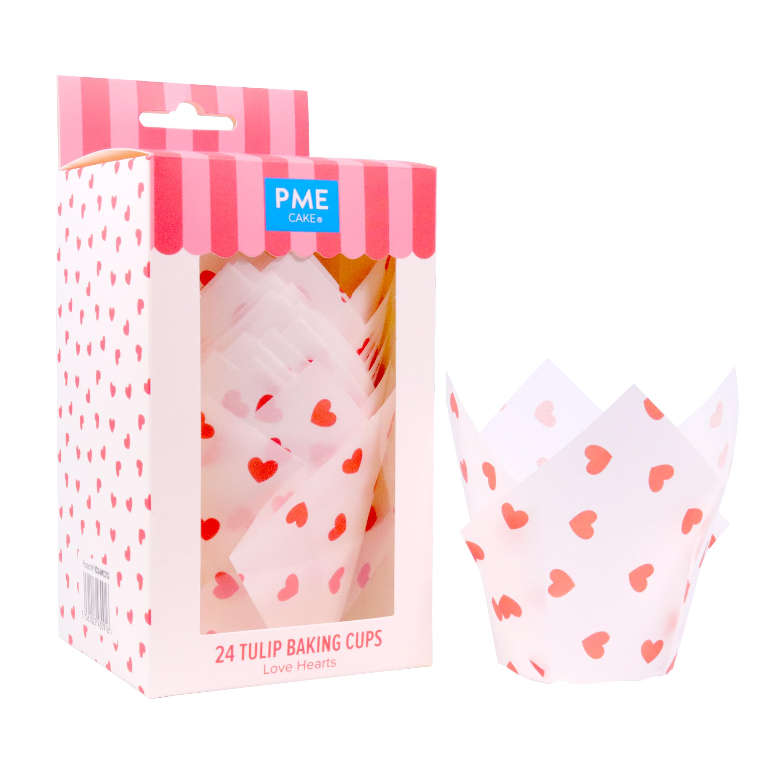 Pme Cake Pack Of 24 Love Heart Tulip Shaped Muffin Cases
