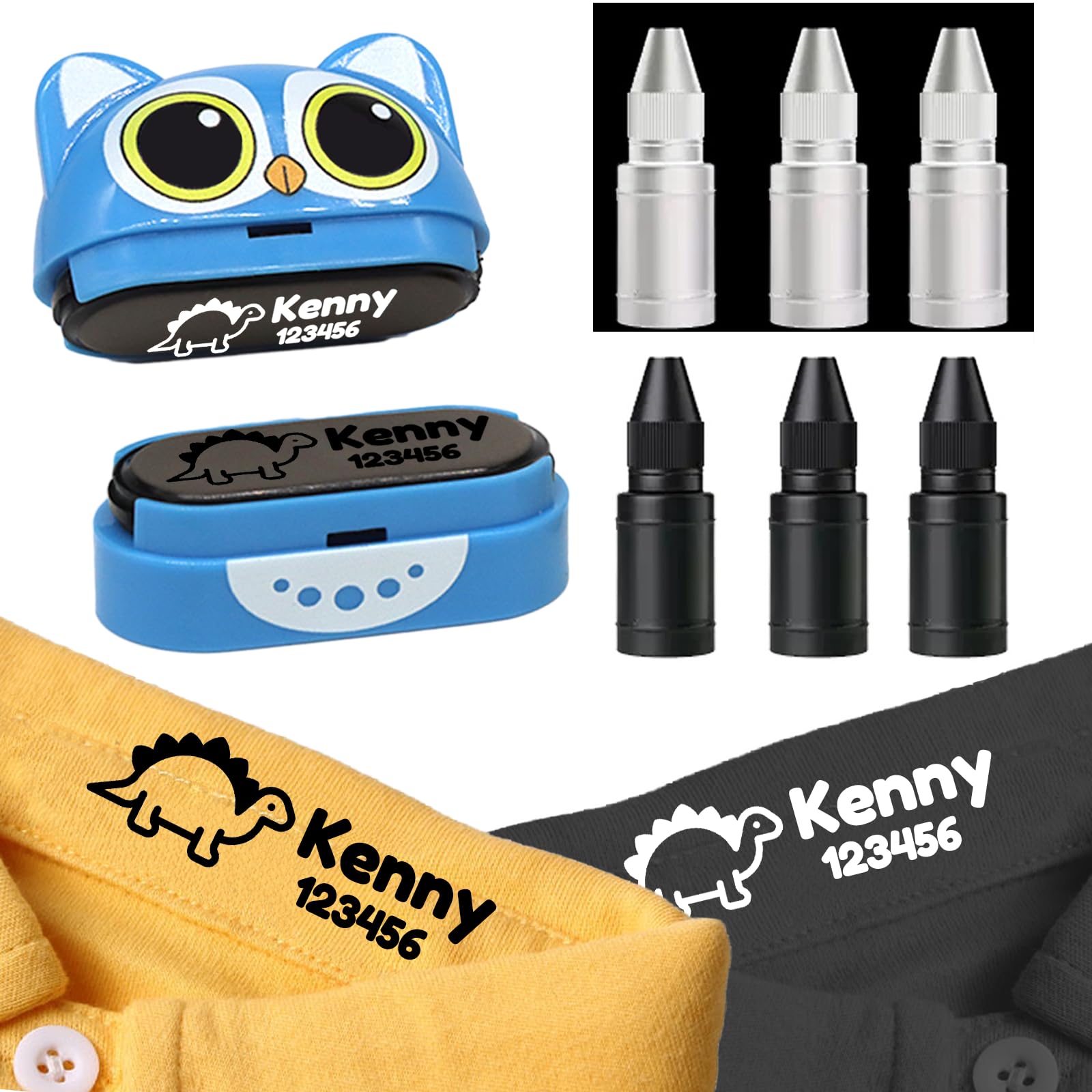 Name Stamp for Clothing Kids Stamp Ink(White+Black)