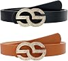 TOPACC 2 Pack Waist Belts for Women Fashion Skinny Belt Set for Dresses Pants Business Casual