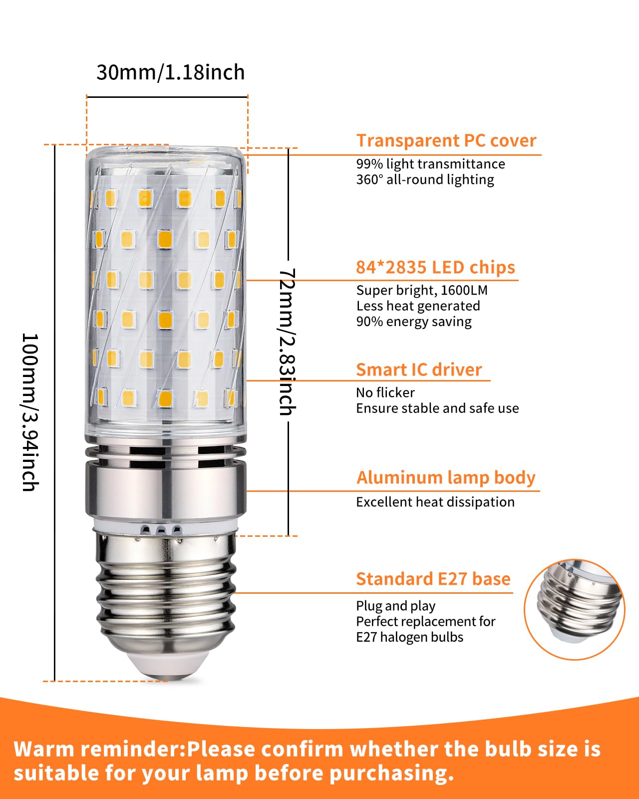 Tomosu Lampadine LED E27 Luce Naturale 4000K 1600LM, 16W Lampade LED E27 Equivalenti a 150W Lampada Alogena, AC 220-240V, Lampadina Mais E27 LED, Nessun Sfarfallio, Non Dimmerabile, 4 Pezzi