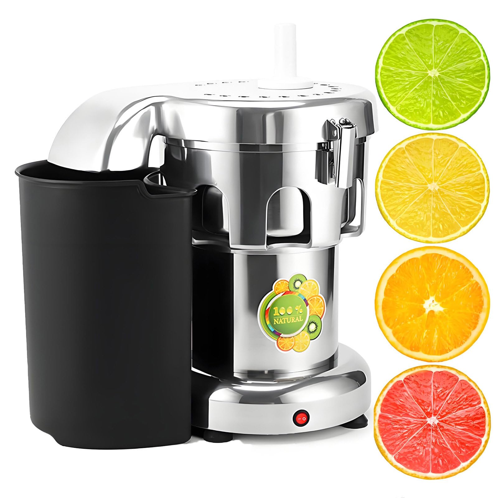 Extracteur De Jus Électrique, Extracteur De Jus Professionnel Facile à Utiliser, Centrifugeuse En Acier Inoxydable, Mixeur De Légumes Centrifuge 2800 Tr/Min, 370 W/550 W pour Restaurants.,B2000