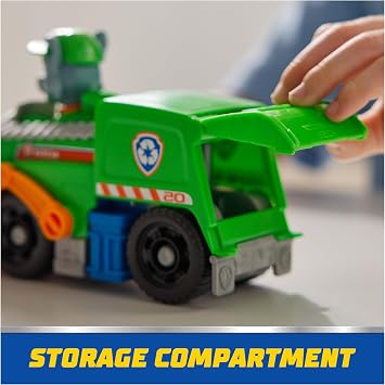 Paw Patrol, Rockys Recycle Truck, Toy Vehicle with Collectible Action Figure, Sustainably Minded Kids Toys for Boys & Girls Ages 3 and Up