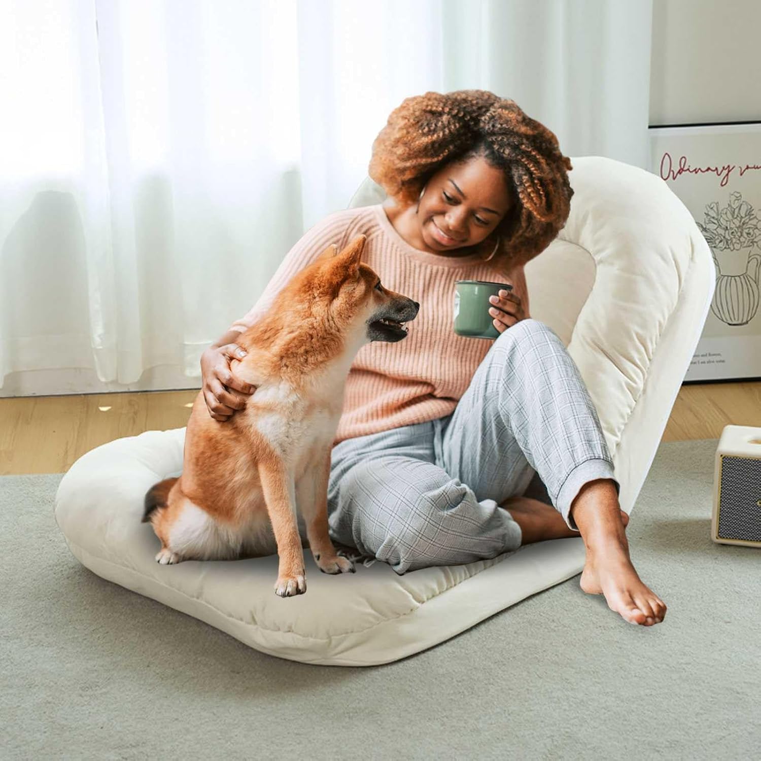 LCYZ 90x130cm Dog Bed For Humans, 5 Gears Foldable Human Sized Dog Bed
