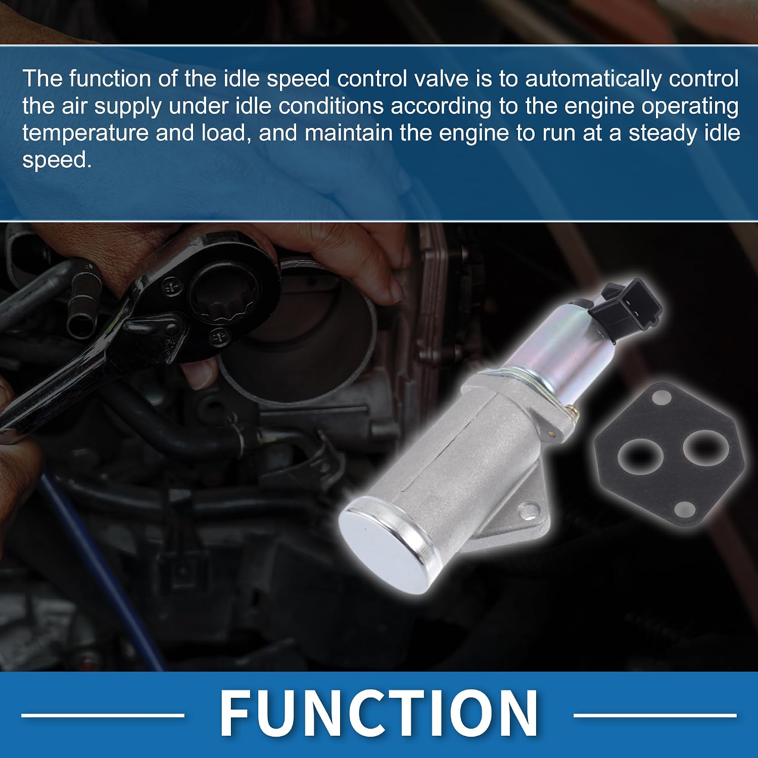 Car Idle Air Control Valve for Ford F-150 1986-1993 Replace No.17119297 IACV Idle Motor Idle Air Control Valve for Stable Engine Operation