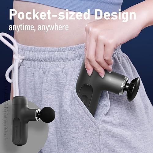 Miniatura 2 de TECHTALK Mini pistola de masaje, masajeador portátil de espalda de tejido profundo, masajeador eléctrico de percusión de mano para aliviar el dolor