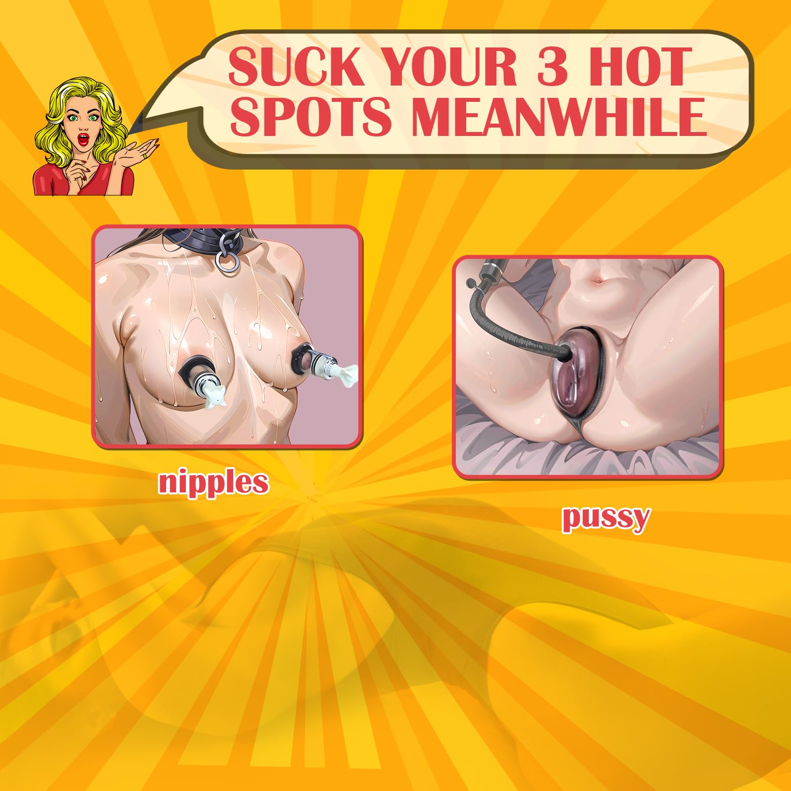 Pussy Pump with 2 Clitoris Nipple Suckers Set, Clitoral Pump Vagina Pumps Sexual Pleasure Tools for Women Couples, BDSM Nipple Sucking Toys with 3 Strong Suction Cups, Adult Sex Toys Kit
