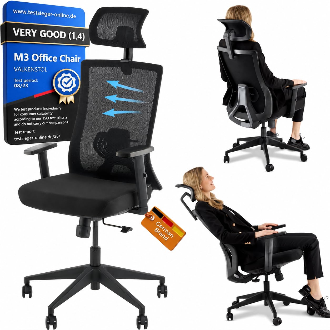 VALKENSTOL M3 Ergonomic Office Chair [BEST IN TEST] Office Chairs for Home