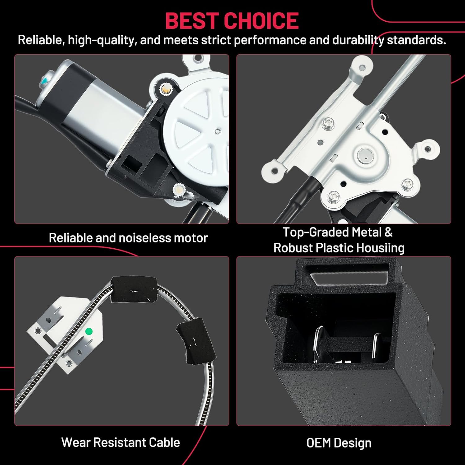 BDFHYK 741-539 Power Window Regulator with Motor Front Right Compatible with Jeep Cherokee 1991-1996, Jeep Comanche 1991-1992