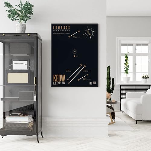 Miniatura 2 de Edwards Air Force Base (KEDW) - Military Runway Print - Military Base Runway - Airfield Map Art - US Air Force Base Art - US Air Force Base Runway