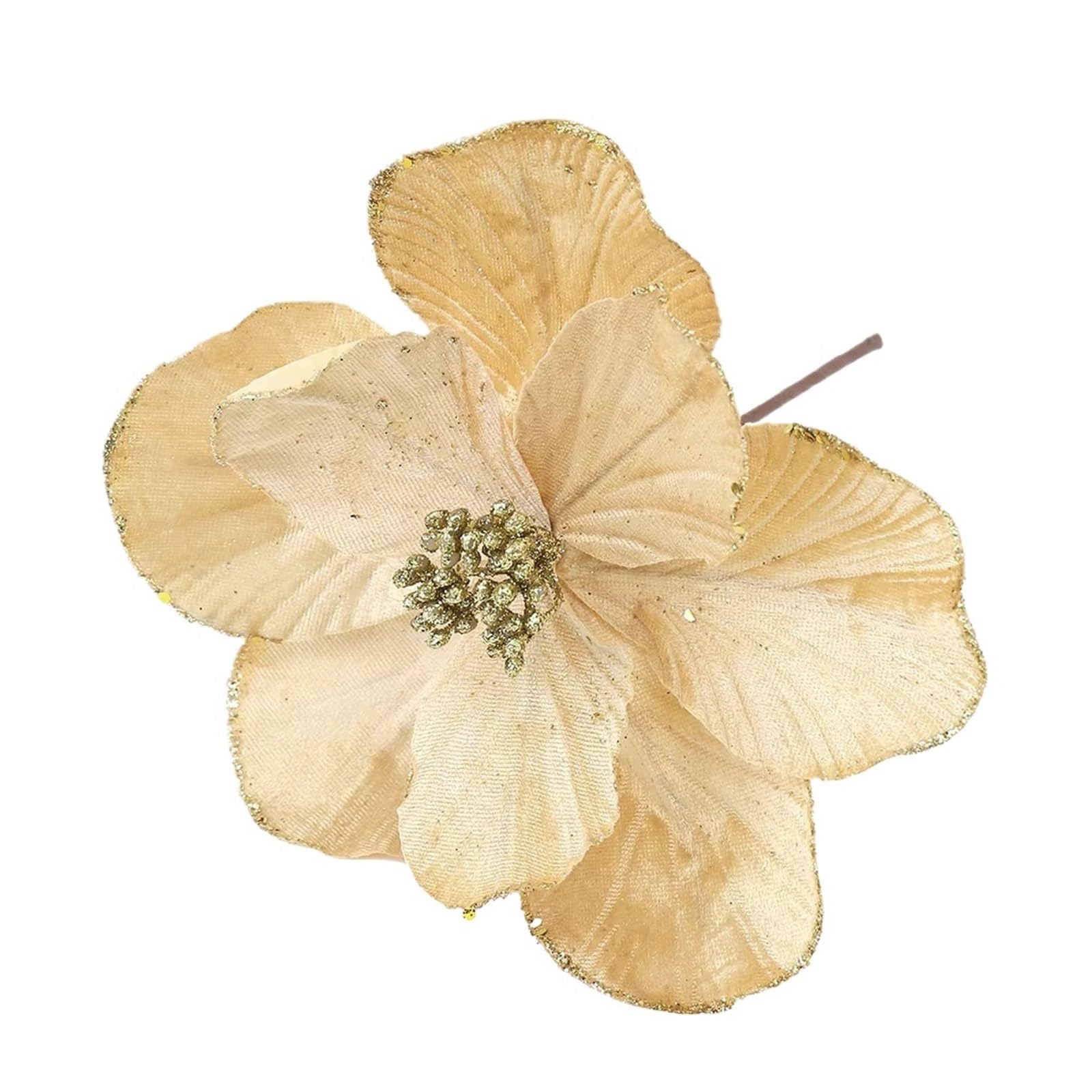 Casetlong 1Pc Artificial Flowers 24/28CM Fake Flower Tree Decoration For Home Decor Ornament DIY Garland Accessories(D Gold)
