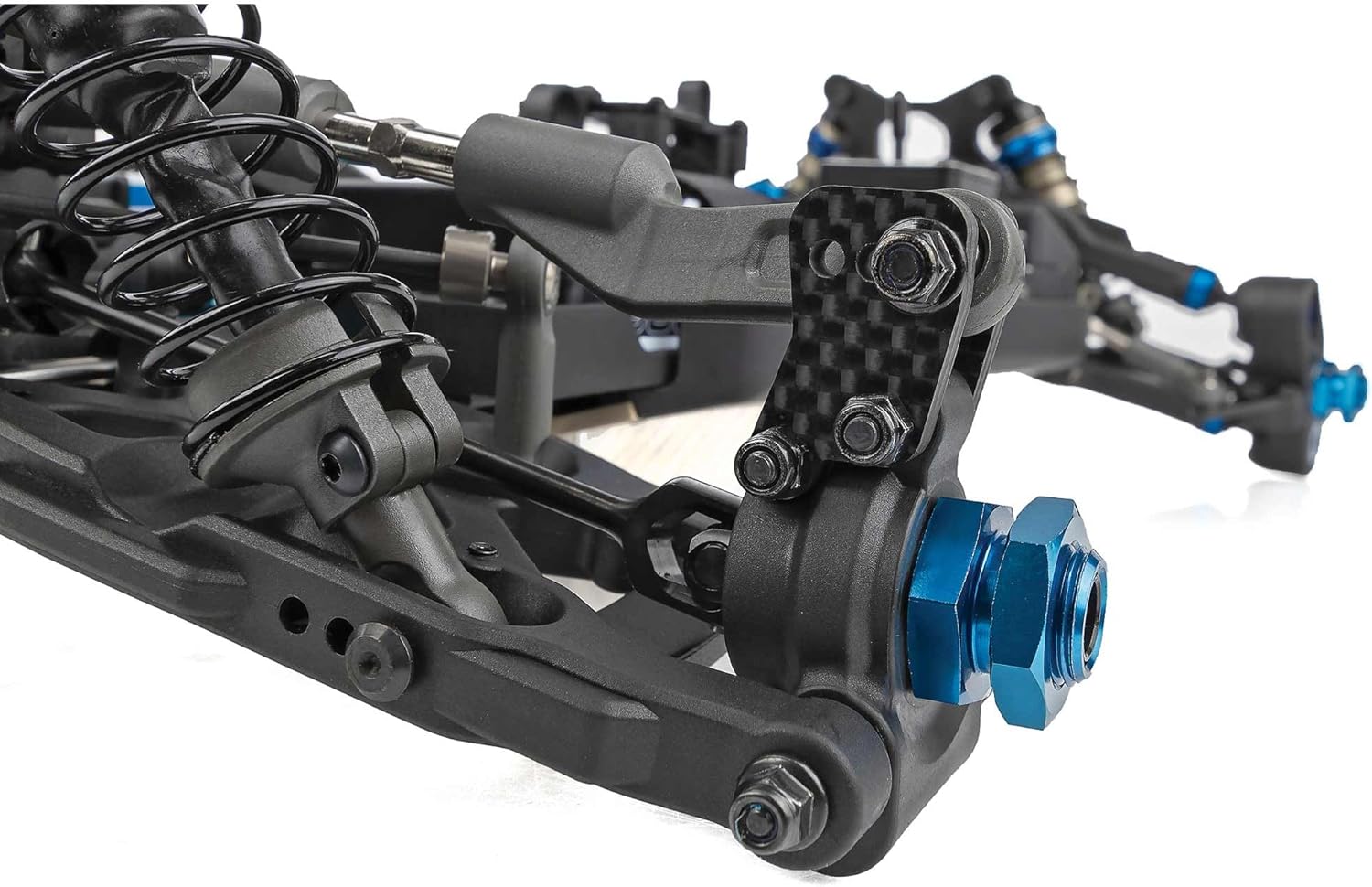 Close-up of the front suspension assembly