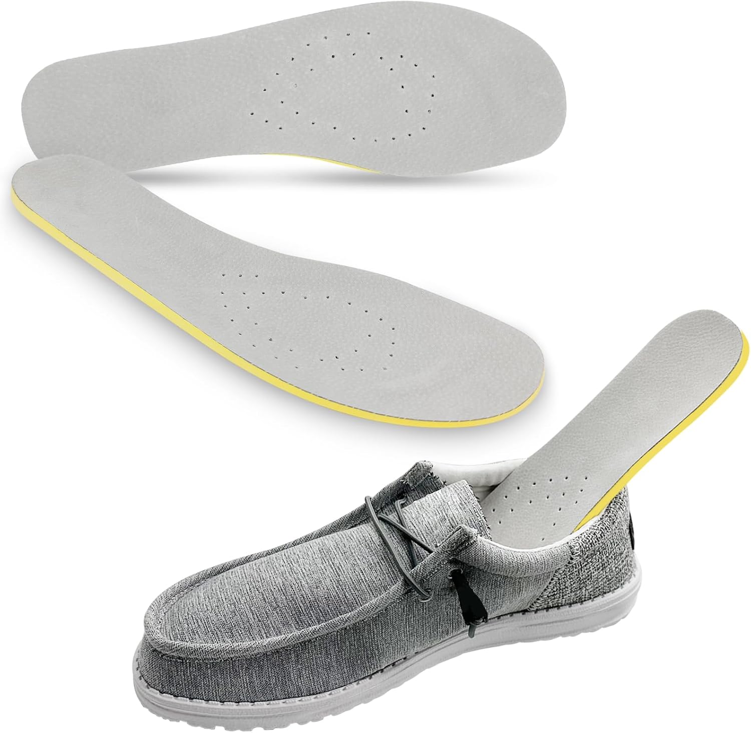 2 Pairs Shoes Insoles for Hey Dude Men's Wally Shoes, Classic Replacement Footwear Inserts for Comfortable Light-Weight and Cushion Shock Absorbing(M9)