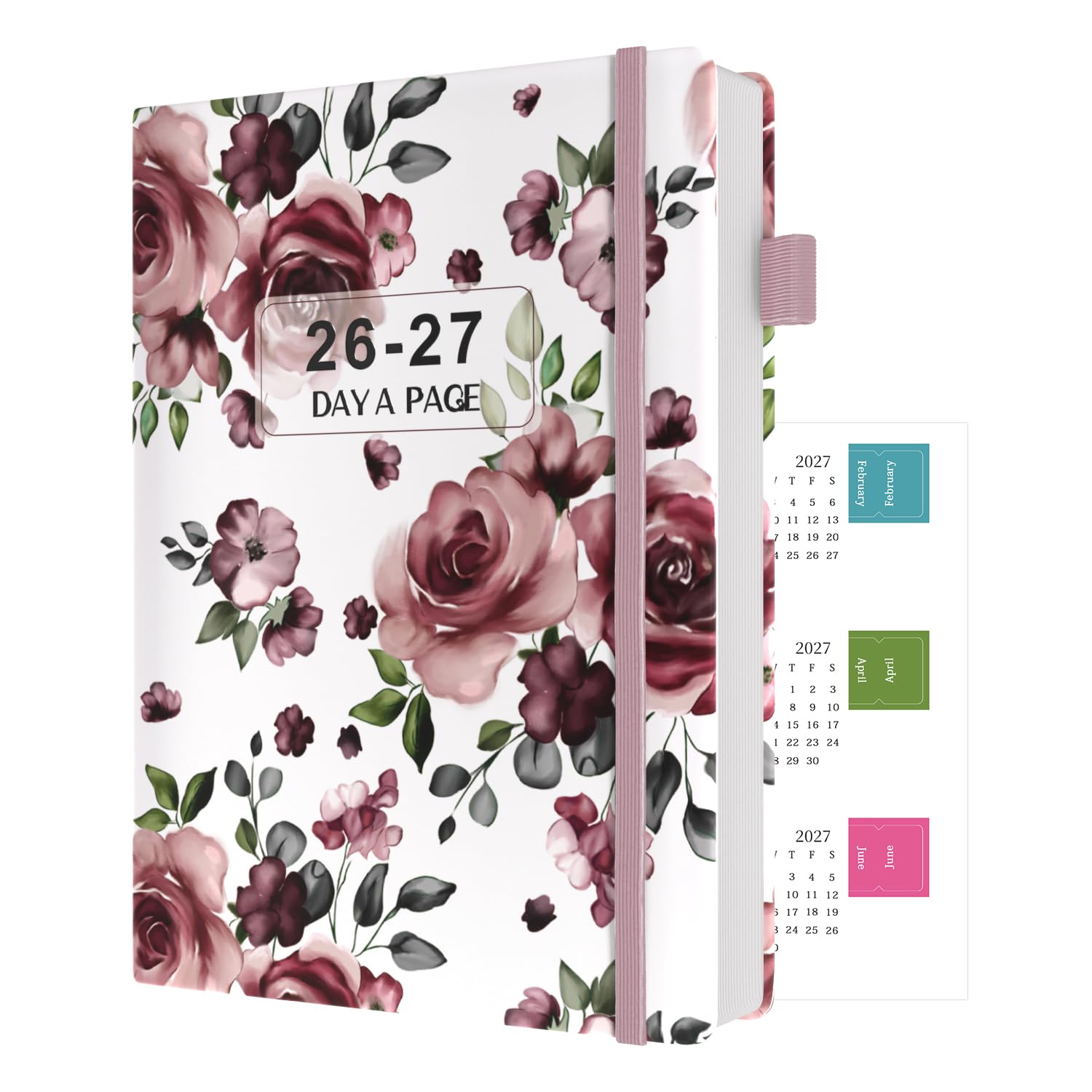 Sailingvan Academic Diary 2026-2027 Page A Day A5, July 2026 - June 2027, 26/27 Mid Year Diary with Calendar Stickers Tabs, 80-gsm Paper, 2 Bookmarks, Pocket for Teachers, Students