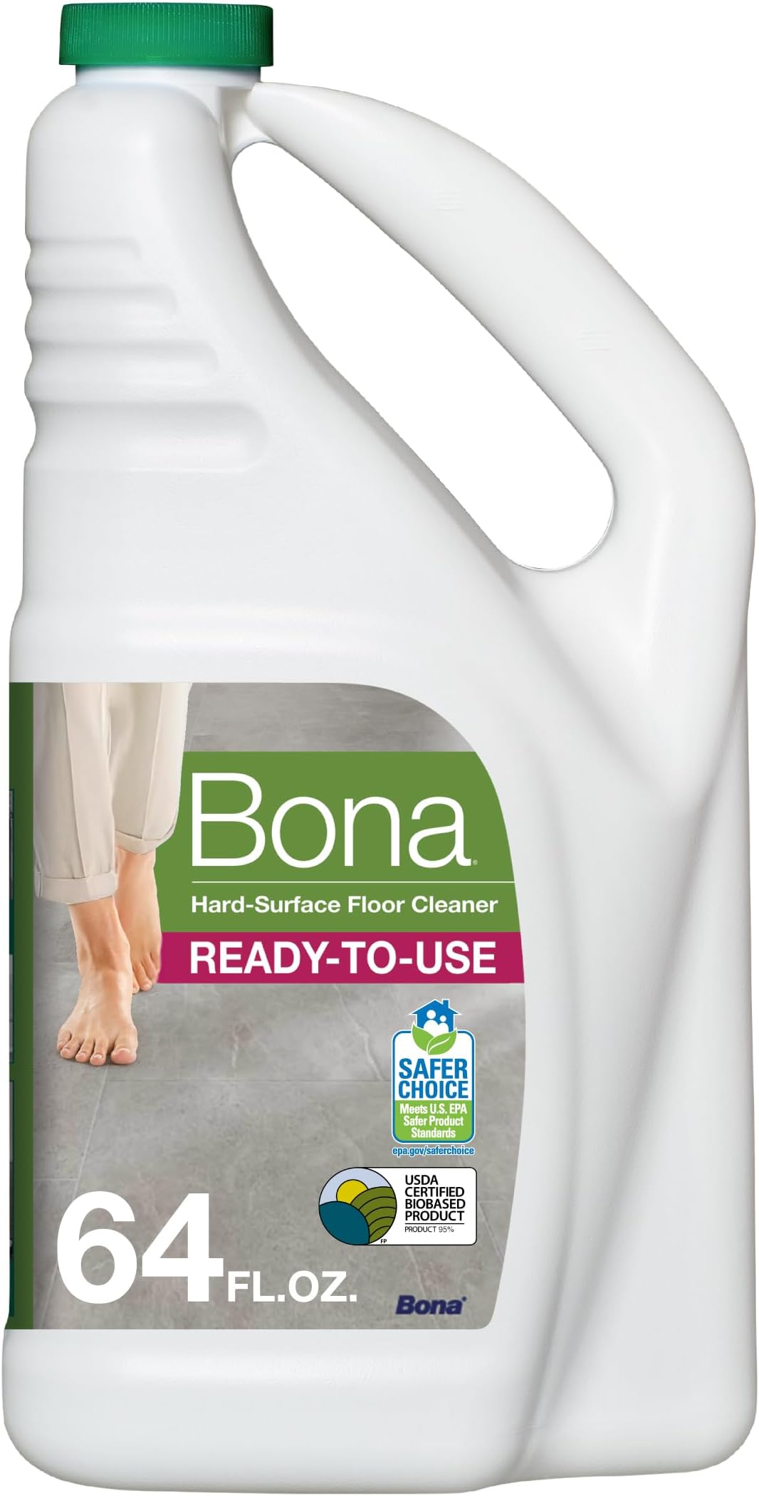 Bona Multi-Surface Floor Cleaner Refill - 64 fl oz - Unscented - Refill for Bona Spray Mops and Spray Bottles - Residue-Free Floor Cleaning Solution for Stone, Tile, Laminate, and Vinyl Floors