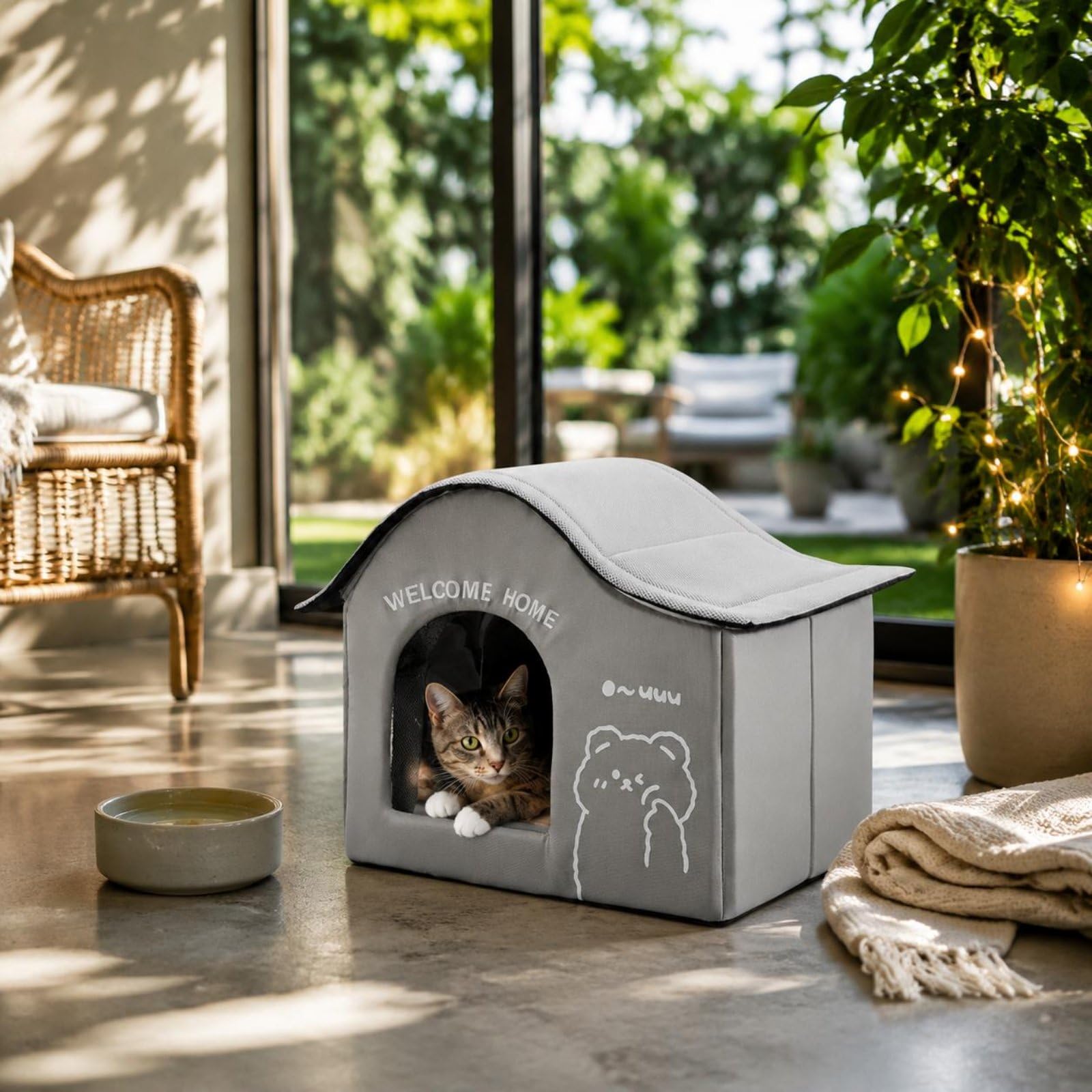 kowaku Rifugio Letto per Animali Cuccia Casa Struttura Isolante E Alloggio Ghiaccio per Benessere Estivo Adatto per Cani, Grigio Mylo + Scatola Di Ghiaccio, L Adatto Per Peso Entro 25 Jin