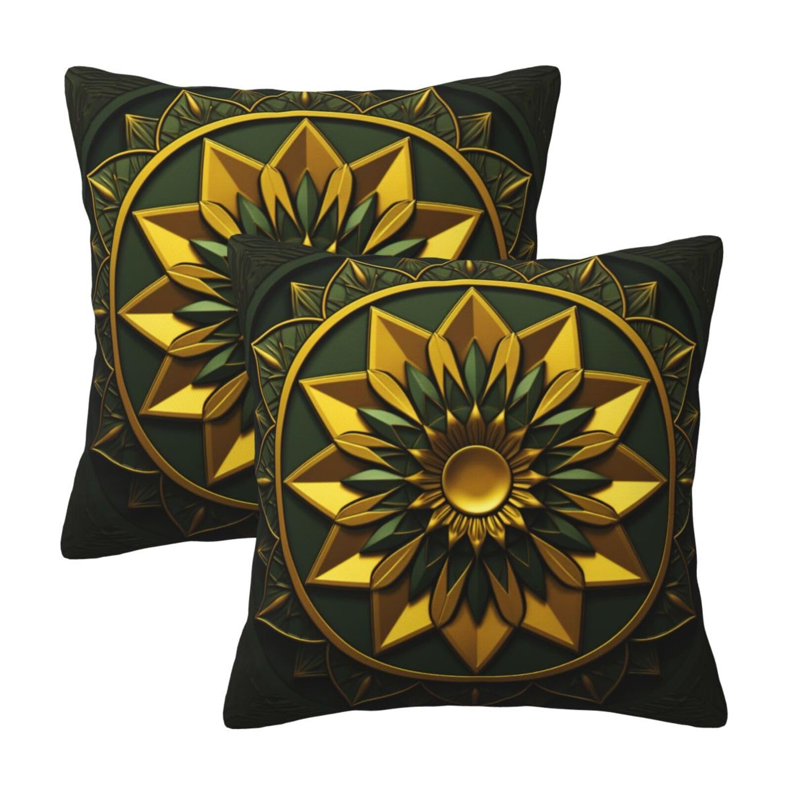 Housse de coussin floral géométrique lot de 2 pour canapé et lit