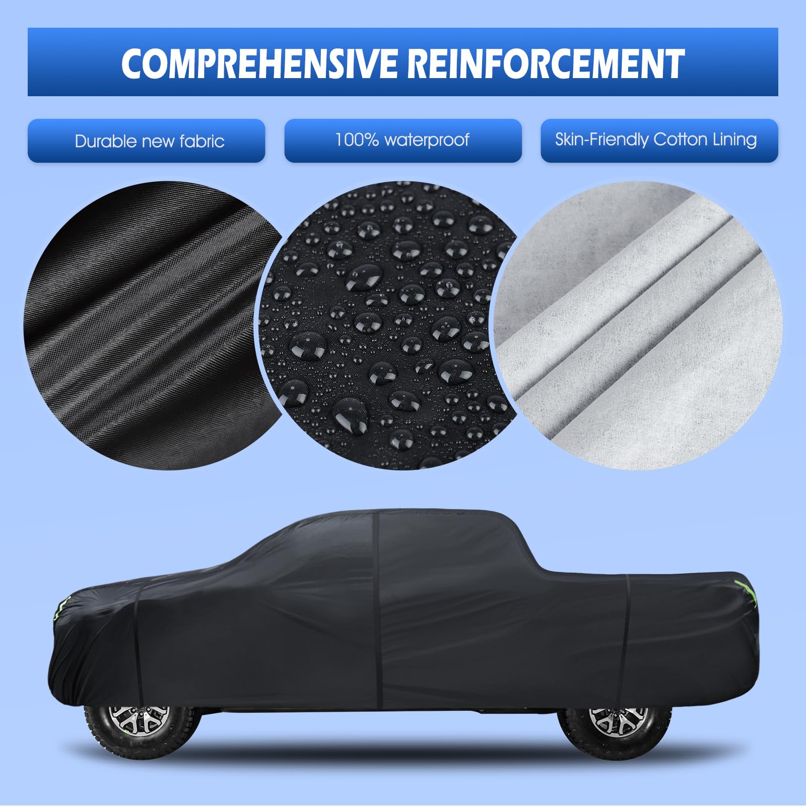 Truck Cover Waterproof All Weather 6 Layers Pickup Cover Fit for Ford F150 Chevrolet Silverado Gmc Sierra Ram — view 2