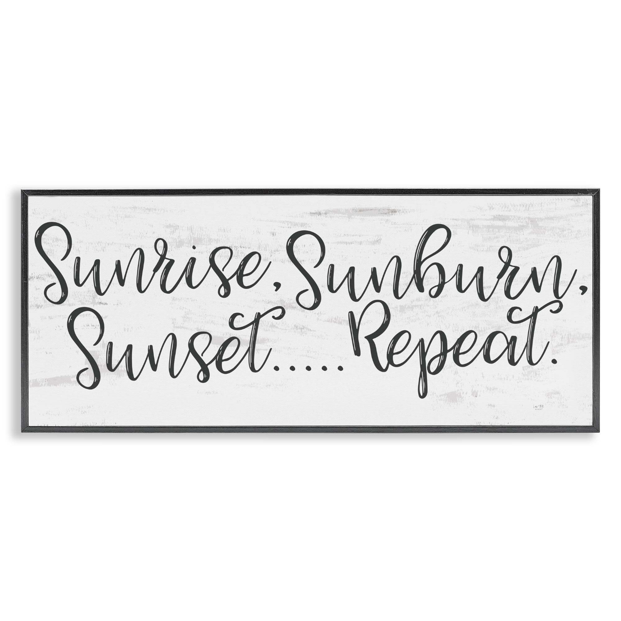 Poster Sunburn Sunset Repeat cadre noir Stupell décoration murale panoramique