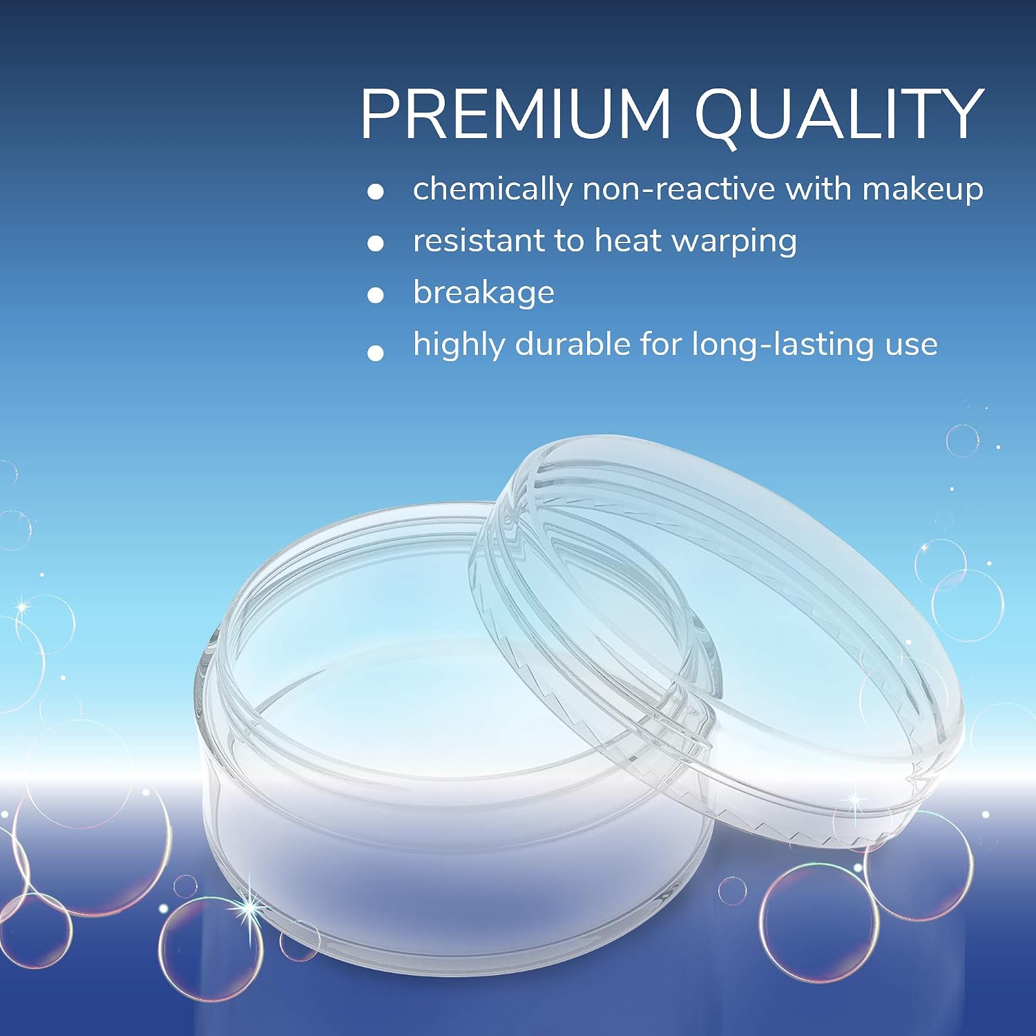 60 Pack - Clear Empty Refillable Plastic Pot Jars Lipstick Container Lip Balm Holder Cosmetic Containers - 5 Gram