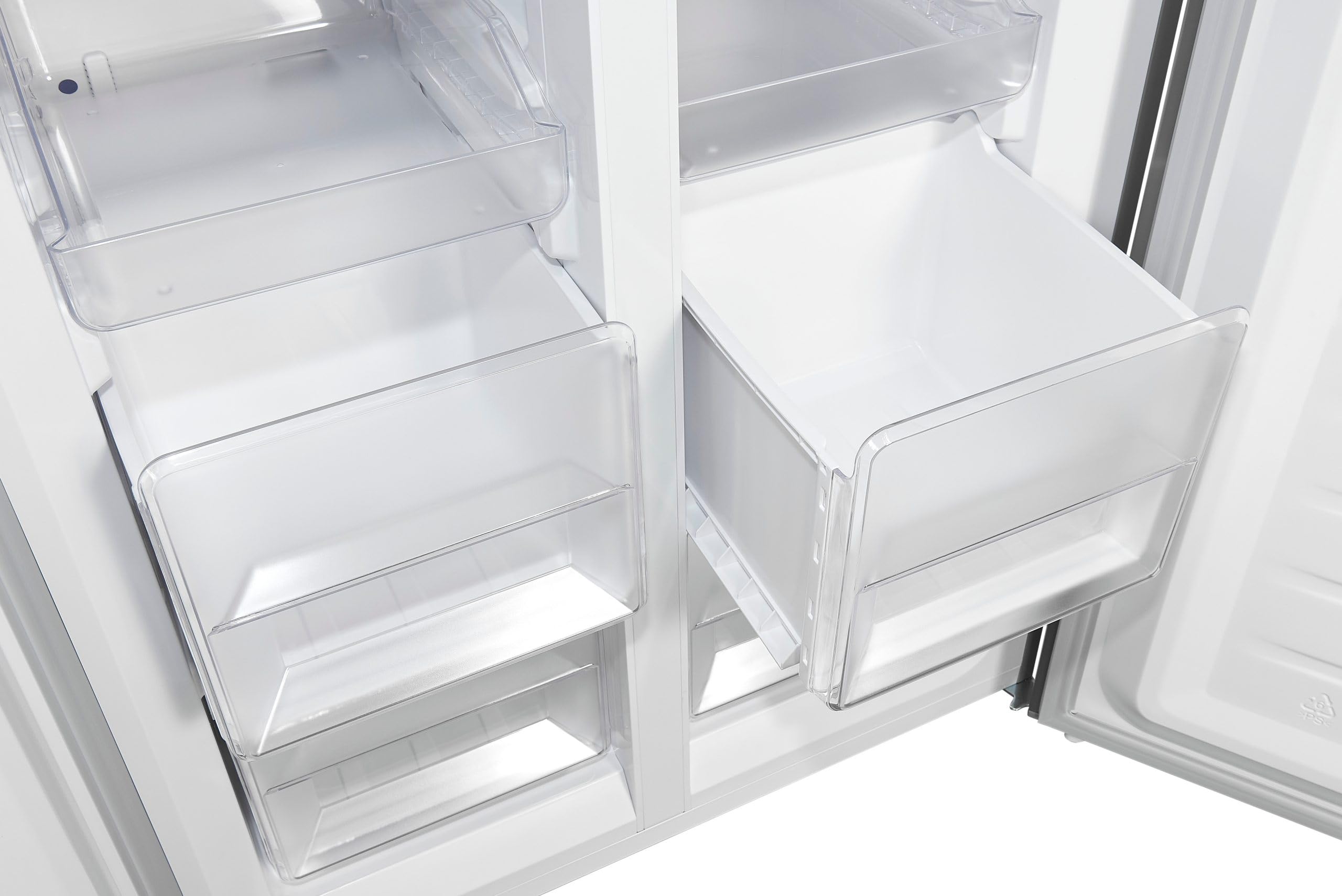 Exquisit® Frigorífico Americano, 4 Puertas, 362L, Clase D, Material Acero Inox, Tecnologia No-Frost, Display Digital en Puerta, Cajon Verdulero Siempre Fresco, Consumo 210 kWh/año, Medidas 180x79x62Cm