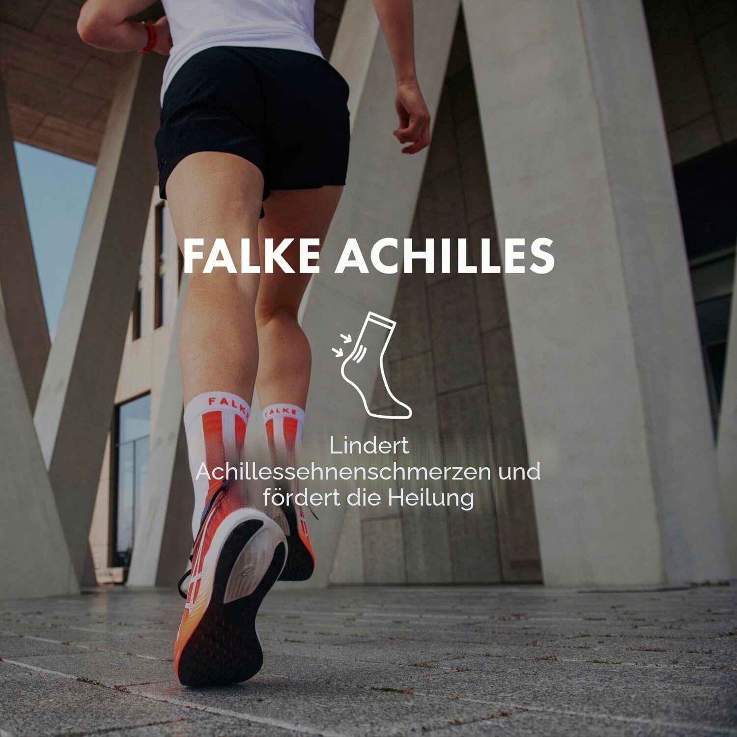 FALKE Herren Achilles Laufsocken schnelltrocknendes atmungsaktives Funktionsmaterial mittelstarke Polsterung stabilisierend verletzungsvorbeugend bei Beschwerden an Achillessehne vegan 1 Paar | hilft bei Achillessehnen-Beschwerden