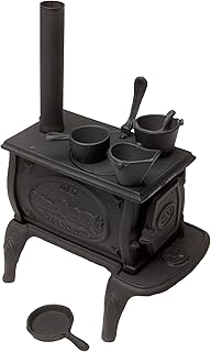 Old Mountain 10142 Black Mini Box Stove Set, with Accessories, 10 1/2 Inch Tall, Toy
