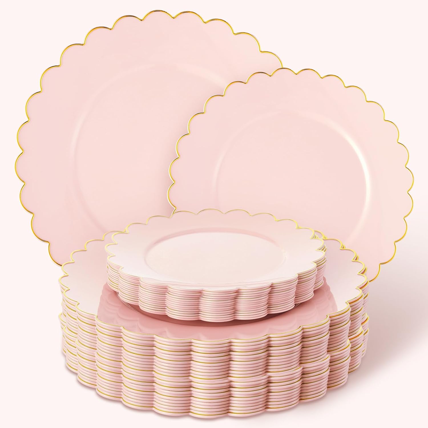 Dandat 60 Pcs Plastic Plates Serve 30 Disposable Plastic