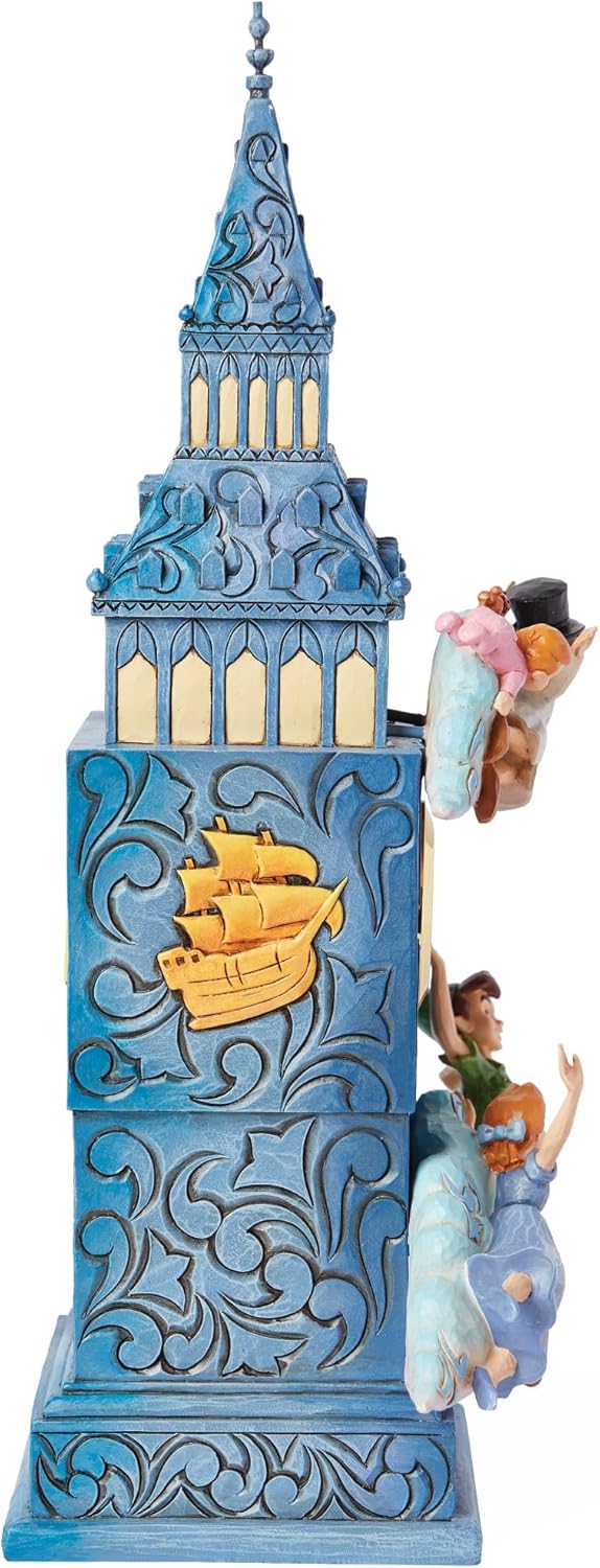 Enesco Disney Traditions by Jim Shore Peter Pan Time to Find Neverland Figurine Clock, 10.25 Inch, Multicolor