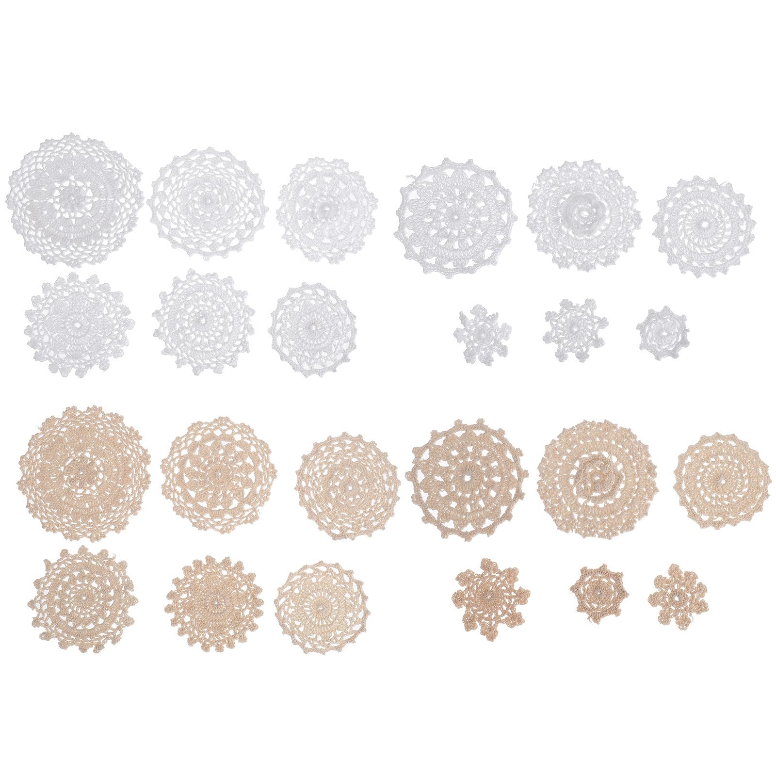 Apliques de flores de ganchillo ifundom de algodón beige para costura DIY