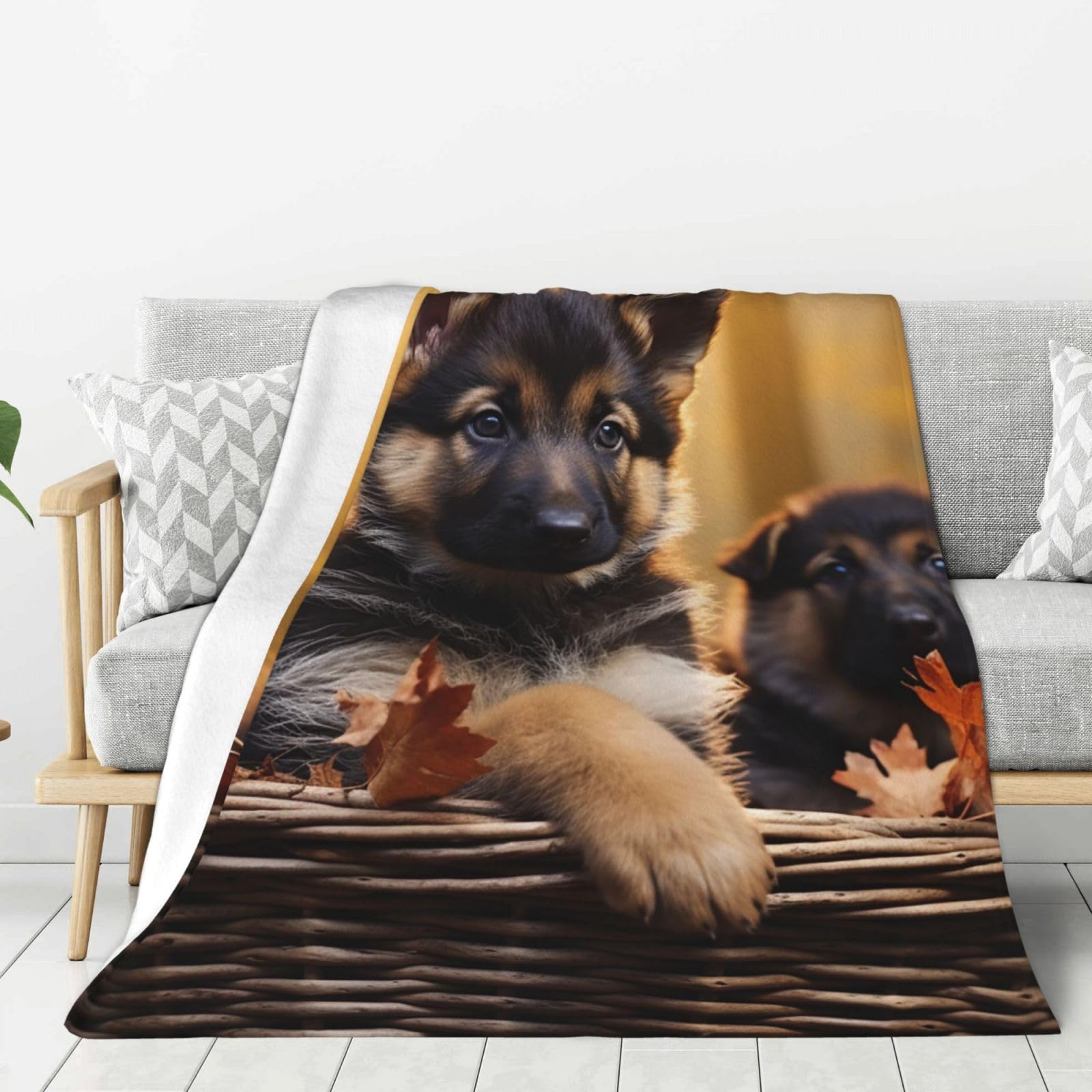 Couverture polaire légère et douce flanelle lavable petit Berger Allemand