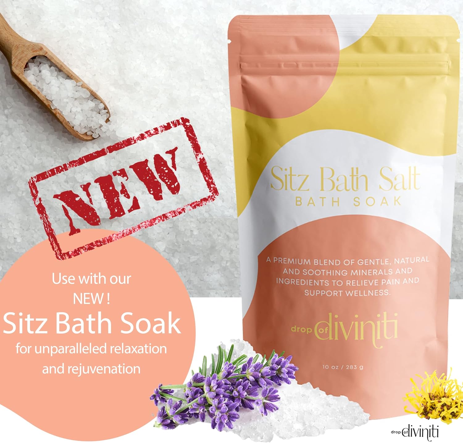 Drop of DiviniTi Sitz Bath for Hemorrhoids Women - Sitz Bath for Postpartum Care - Yoni Steam Seat - Vaginial Steaming Kit - Collapsible, Drain Holes, Flusher Hose - Use w/Sitz Bath Salt : Health & Household