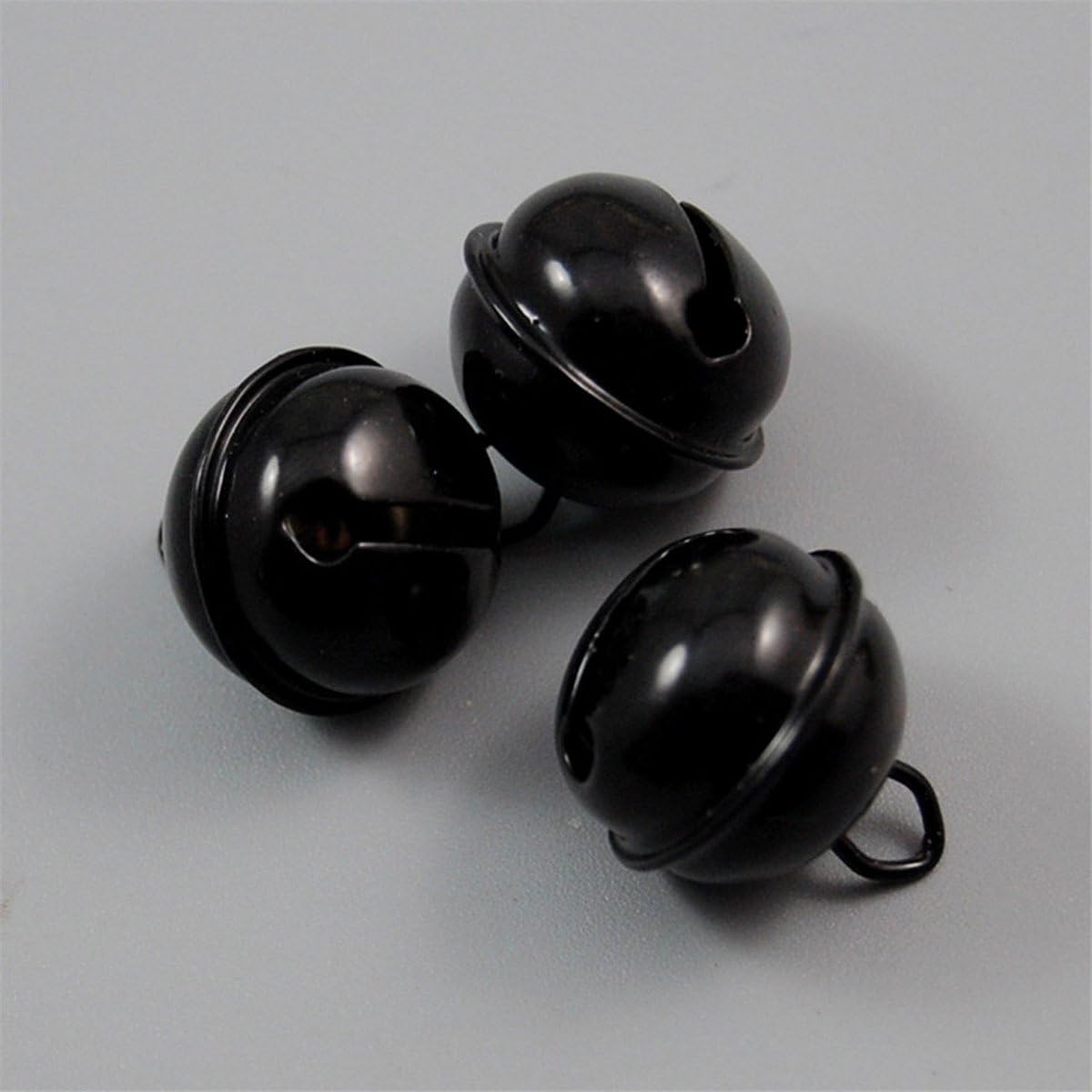 20pcs Black Metal Jingle Bell Christmas Festival Wedding Decoration Assorted Loose Beads DIY Pet Pendants Crafts,22mm