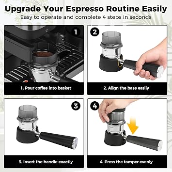 Coffee Tamper Base for Ninja Luxe Cafe Espresso Machine ES601 – Compatible Ninja Cafe Luxe Handheld Portafilter Support Stand Ninja Luxe Cafe Accessories Tamping Stability Base Inky