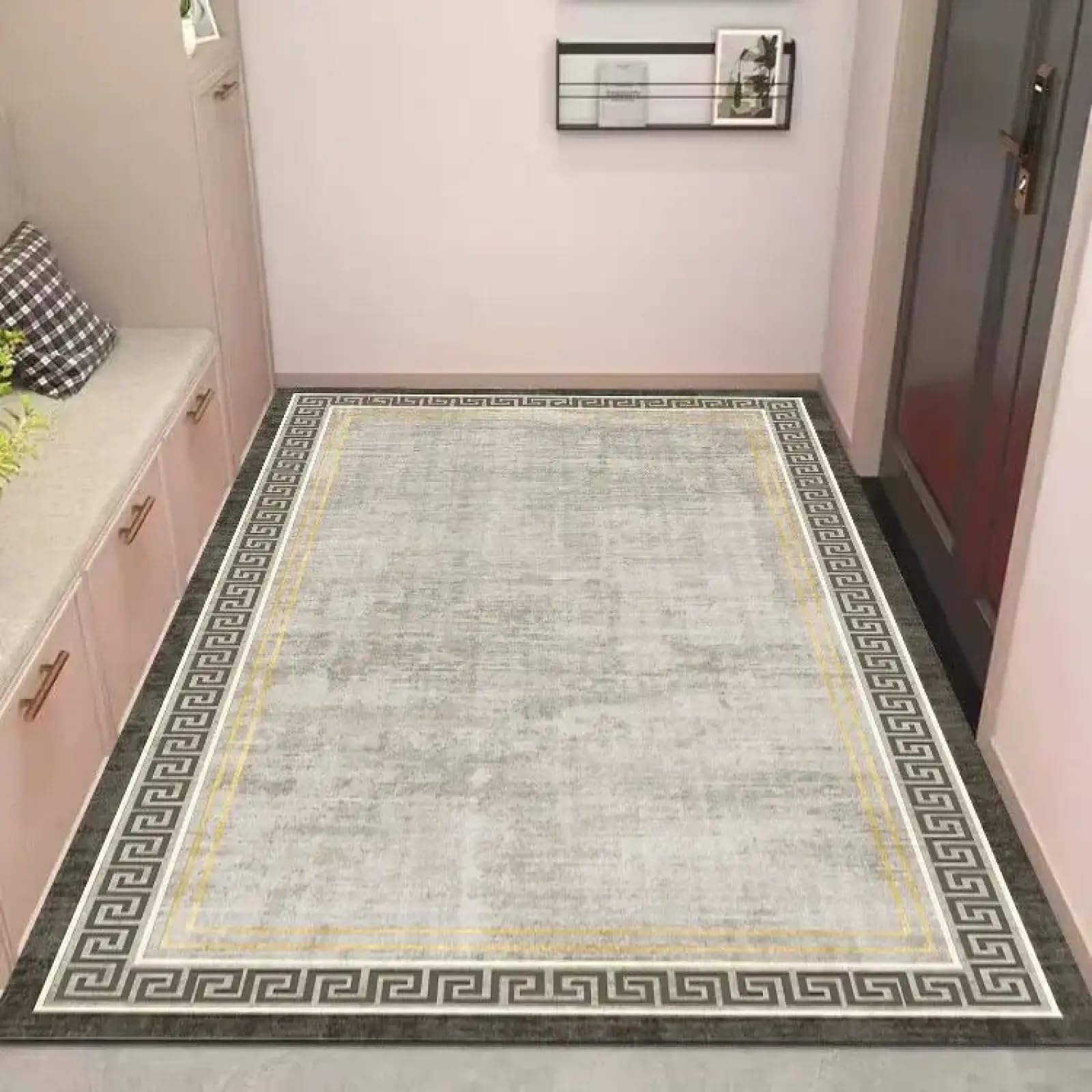 Tapis géométrique de salon doux pour une ambiance chaleureuse