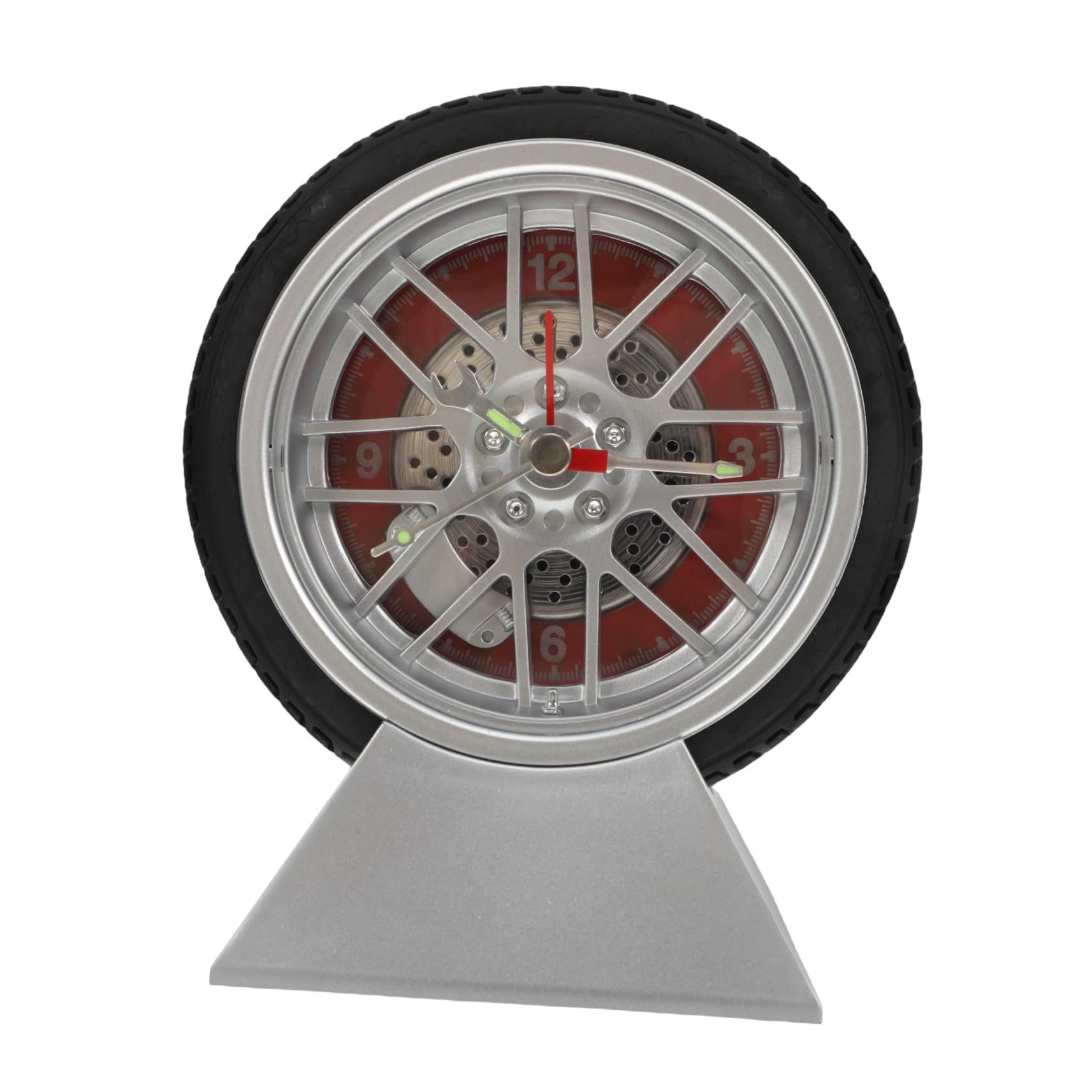 Horloge de bureau pneu voiture rouge stable pour en finir avec les retards