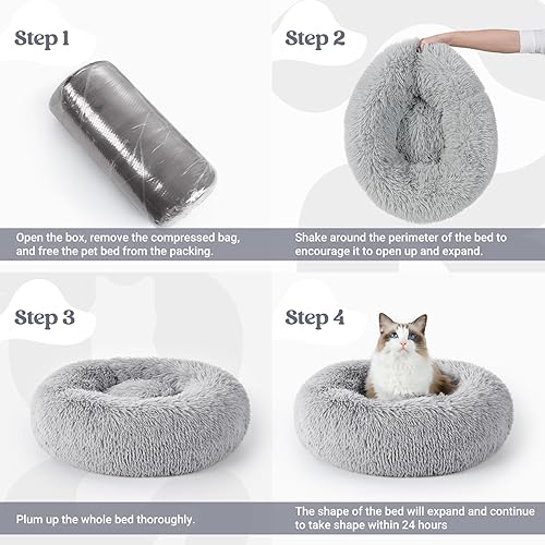 Vista 61 de rabbitgoo Cama calmante para perros pequeños y medianos, cama para mascotas de 27 pulgadas, lavable a máquina, antideslizante, redonda y esponjosa